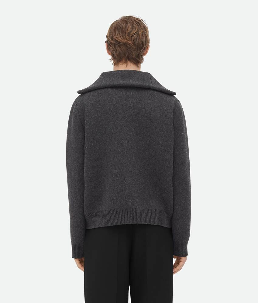 Men's Compact Wool Cardigan in Charcoal melange Product Image