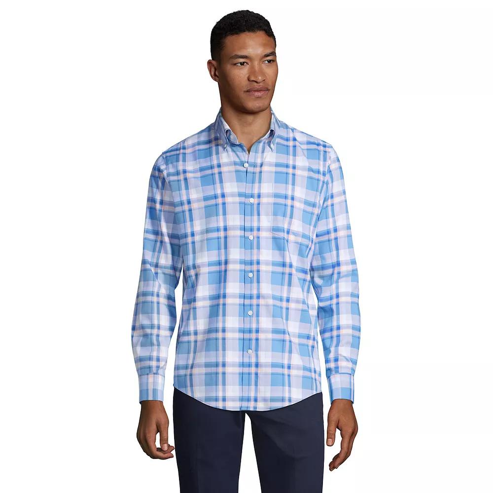 Men's Lands' End Tailored Fit No Iron Twill Long Sleeve Shirt,  Product Image