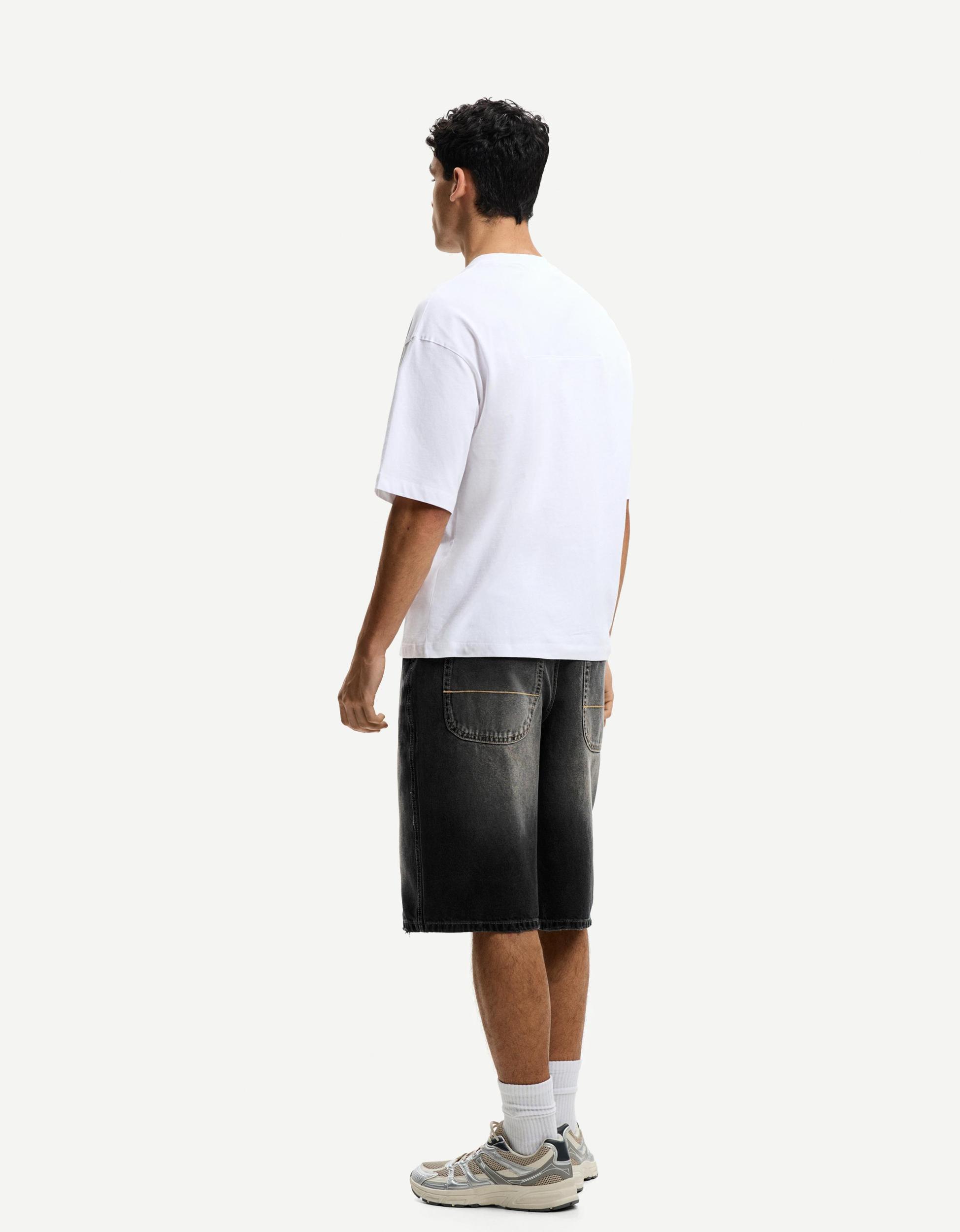 Denim skater Bermuda shorts Product Image