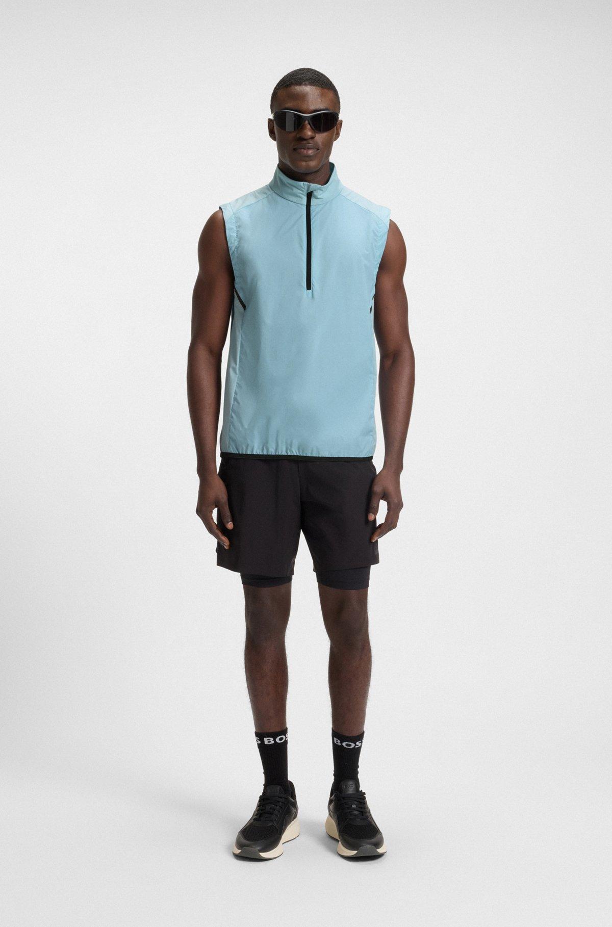 BOSS - Active water-repellent vest with quick-dry performance - Light Blue Product Image