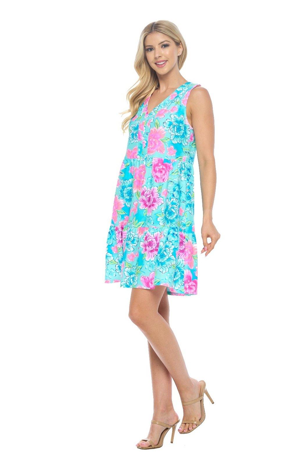 Sky V-Neck Tiered Dress Product Image