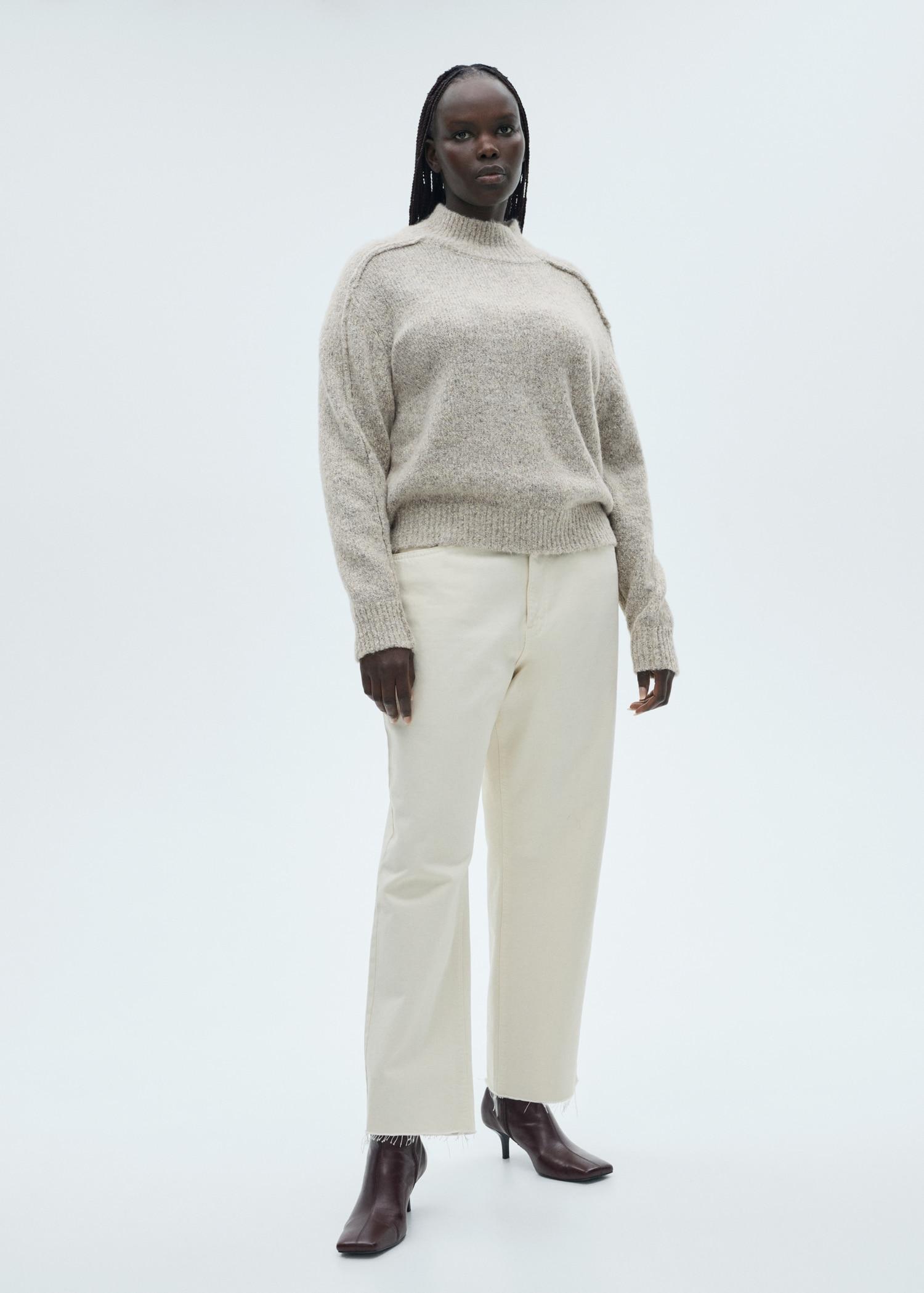 Knitted sweater with perkins neck - Women | MANGO USA Product Image