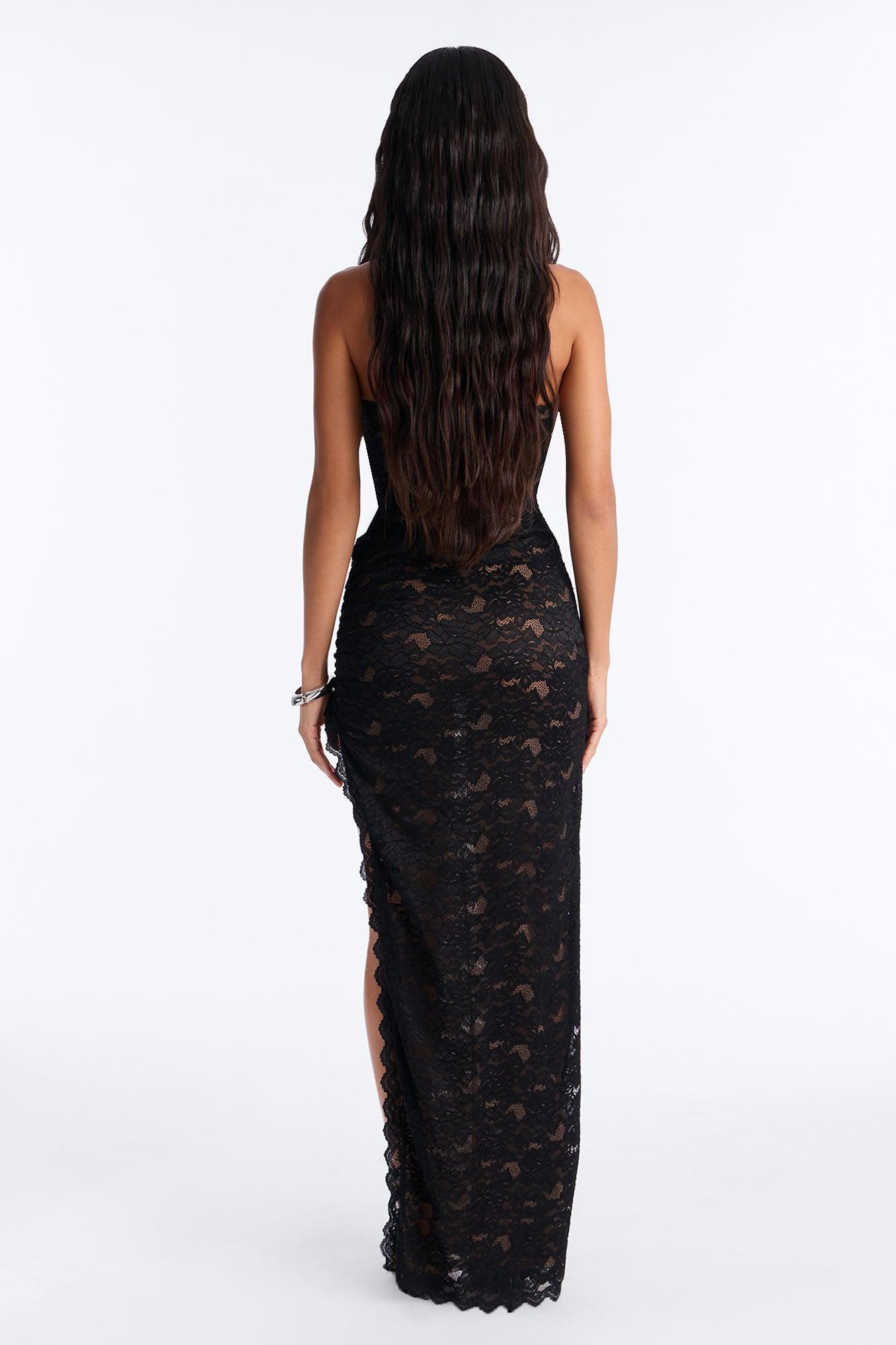 Lovely In Lace Maxi Dress - Black Female Product Image