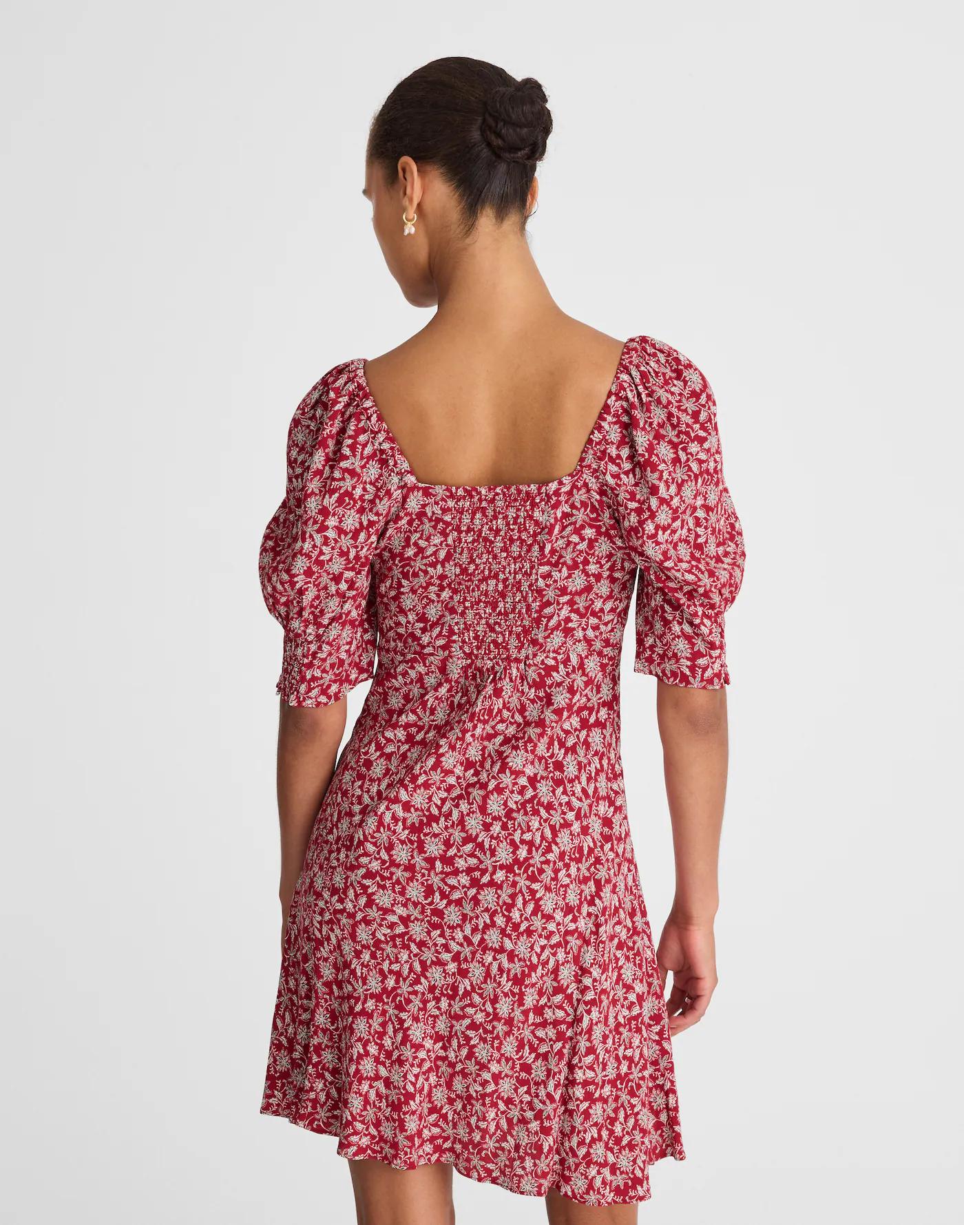 Puff-Sleeve Mini Dress in Floral Product Image