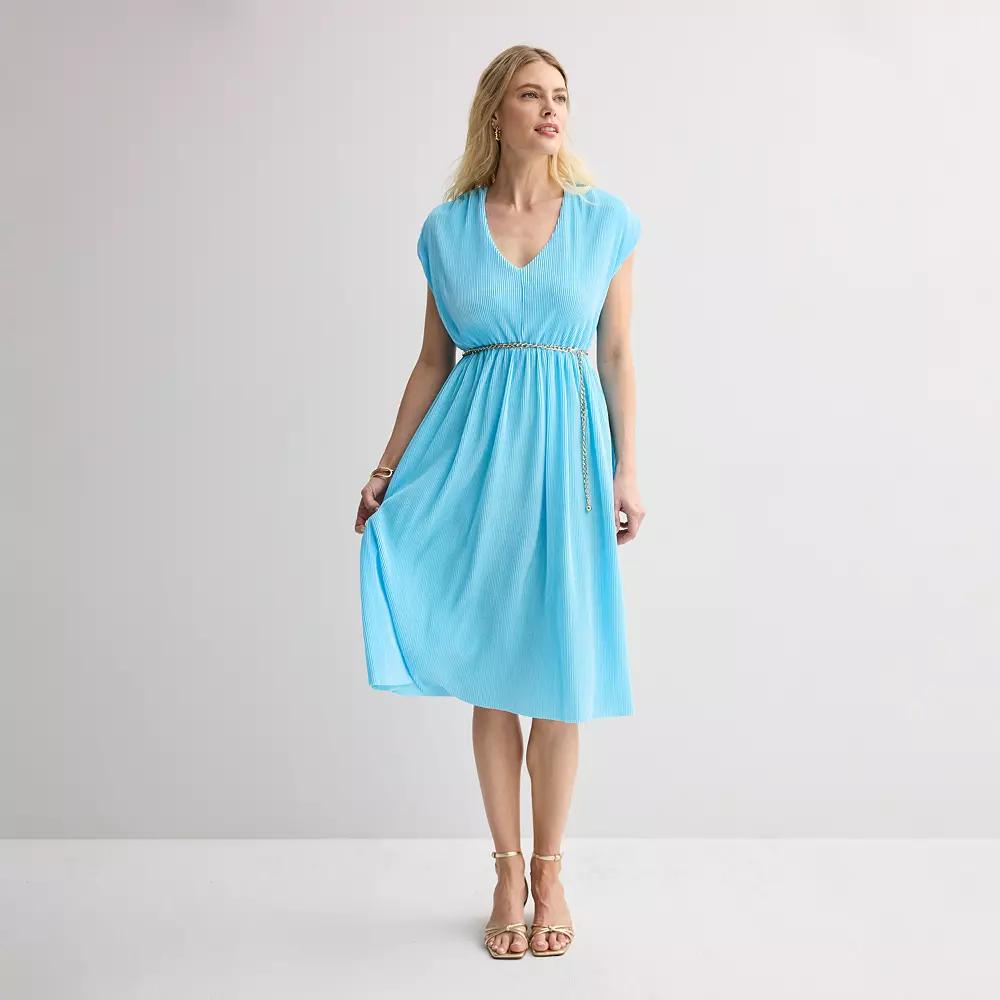 Womens INTEMPO Plisse Midi Dress Product Image