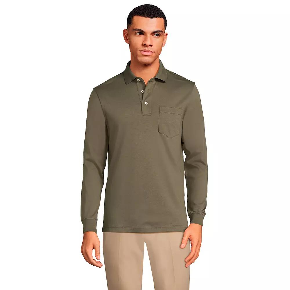Men's Lands' End Classic-Fit Super Soft Supima Pocket Polo,  Product Image