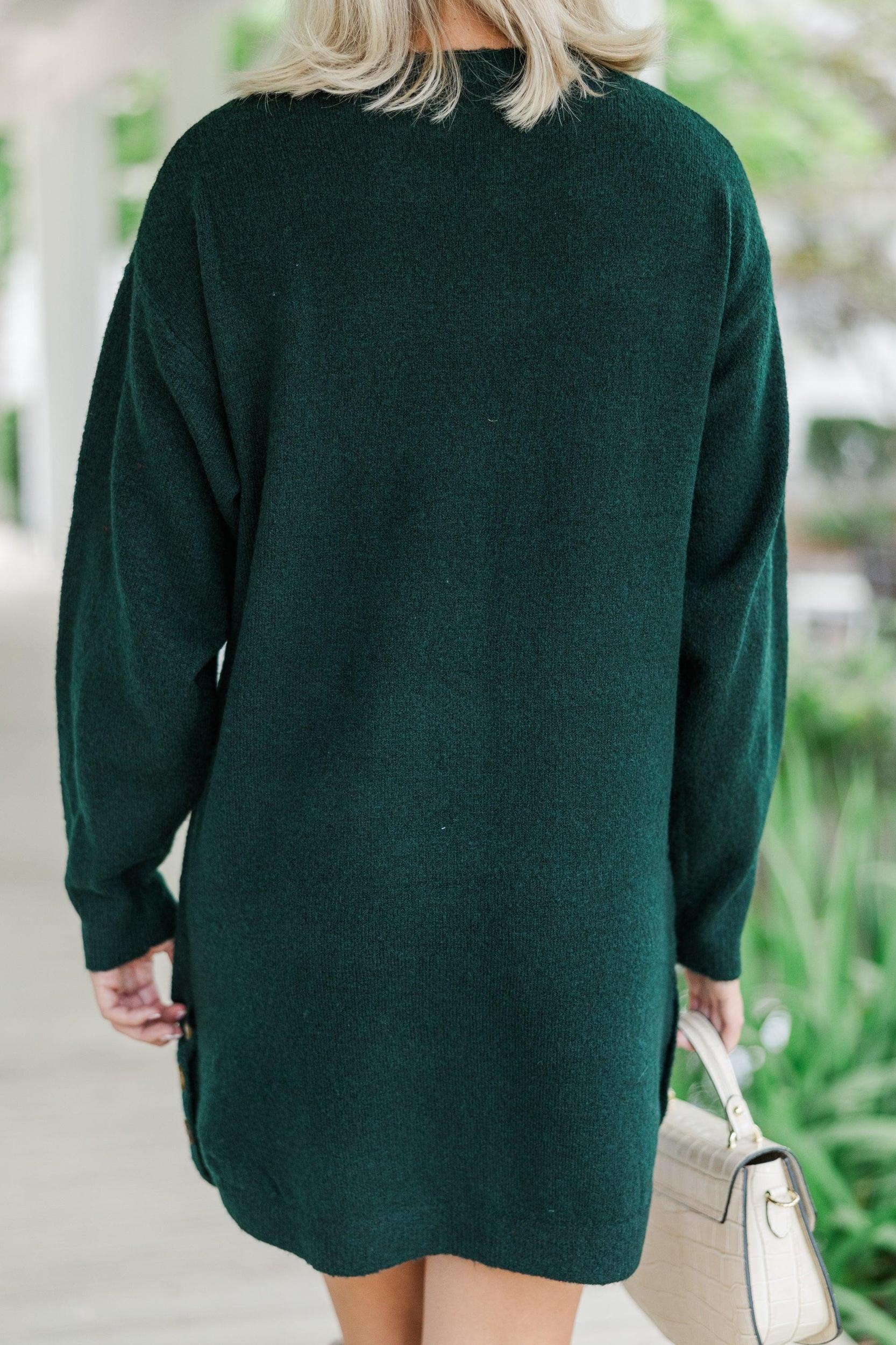 Feeling Your Best Emerald Green Sweater Dress Female Product Image
