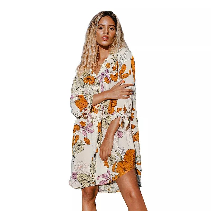 Women's Cupshe Floral Midi Swim Cover-Up Shirtdress,  Product Image