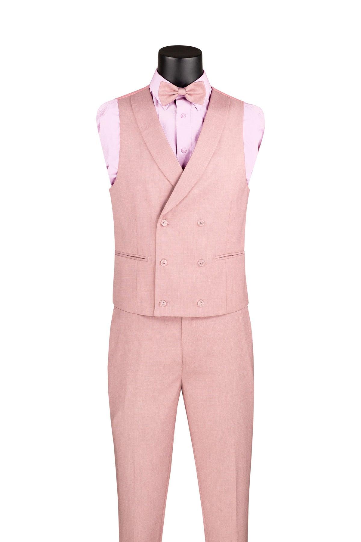Slim Fit Tuxedo 3 Piece with Matching Bow Tie in Mauve Product Image