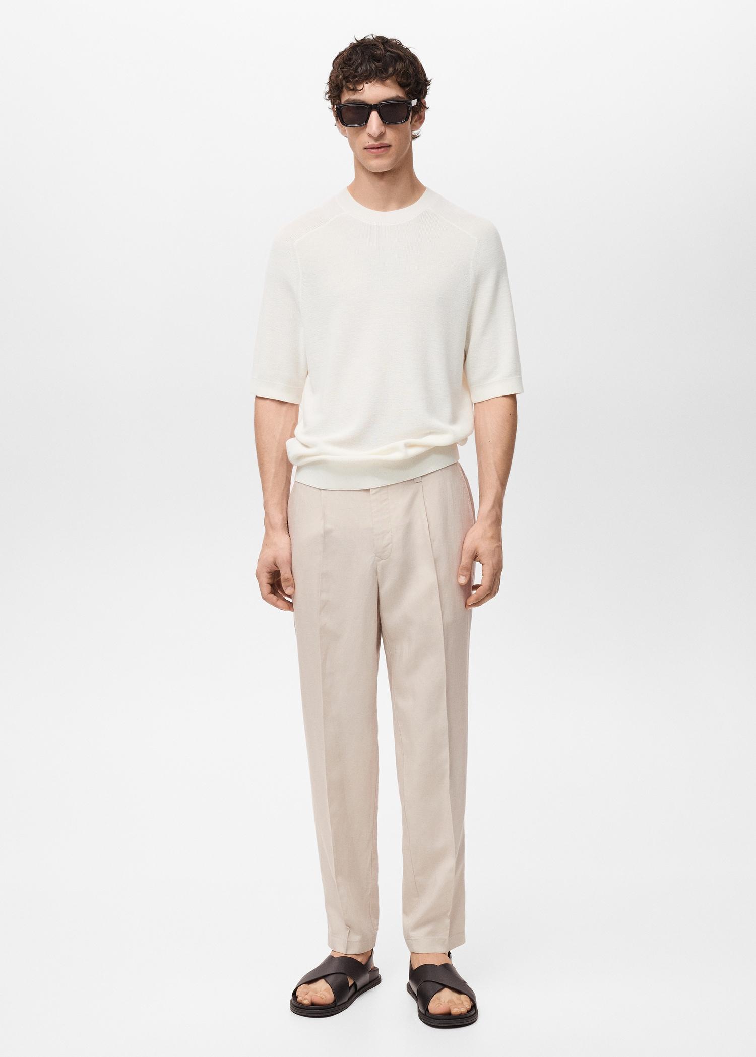 Slim fit linen pants - Men | MANGO USA Product Image