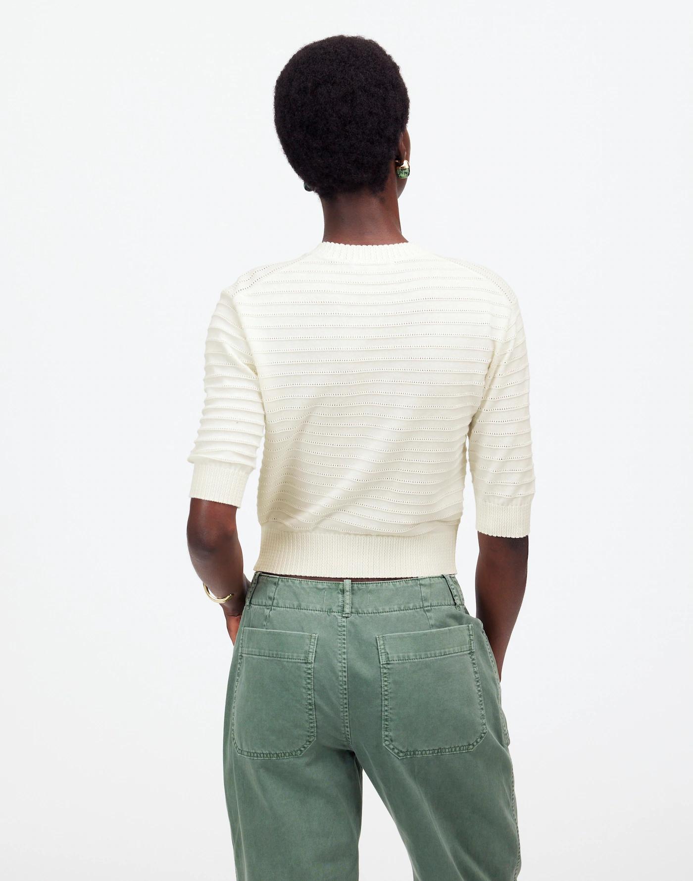 Textural-Stitch Cotton Sweater Product Image