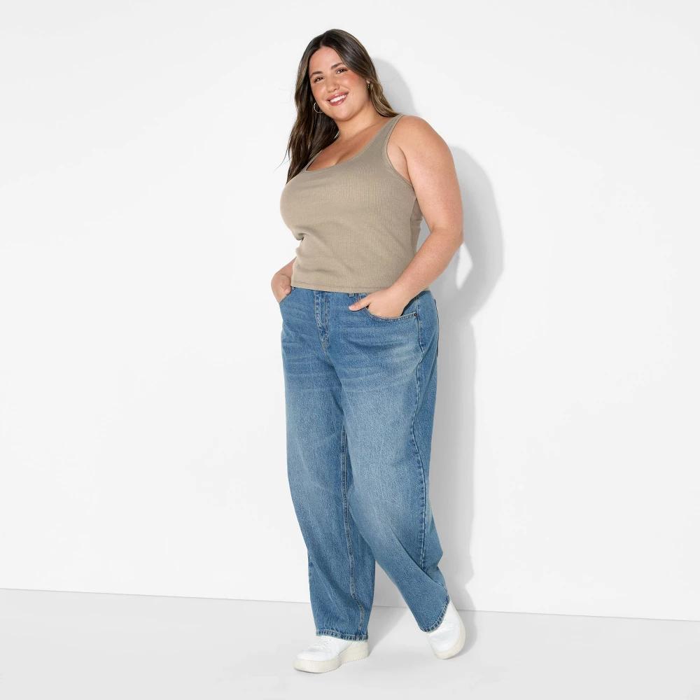 Women's Slim Fit Tank Top - Wild Fable™ Dark Taupe 4X Product Image