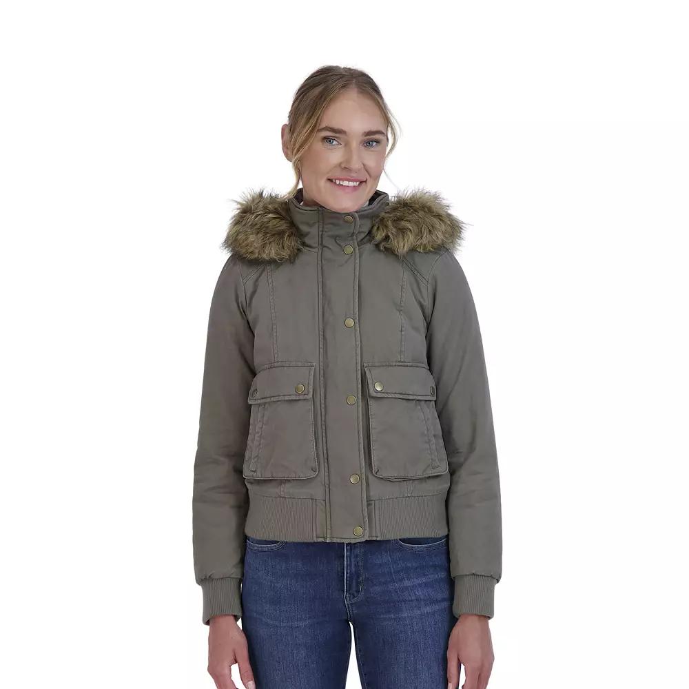 Juniors' Sebby Faux-Fur Hood Bomber Parka, Women's,  Product Image
