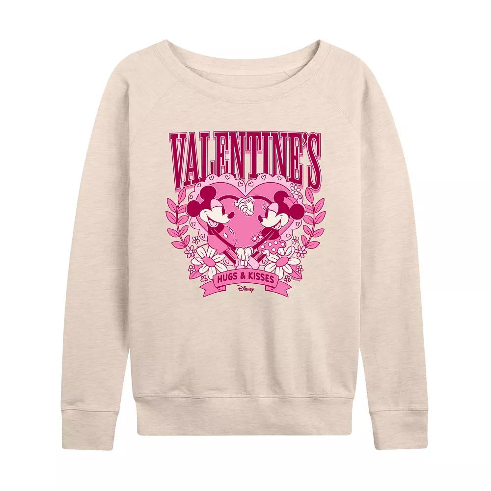 Disney's Mickey and Minnie Mouse Women's Valentine's Collegiate French Terry Long Sleeve Tee,  Product Image