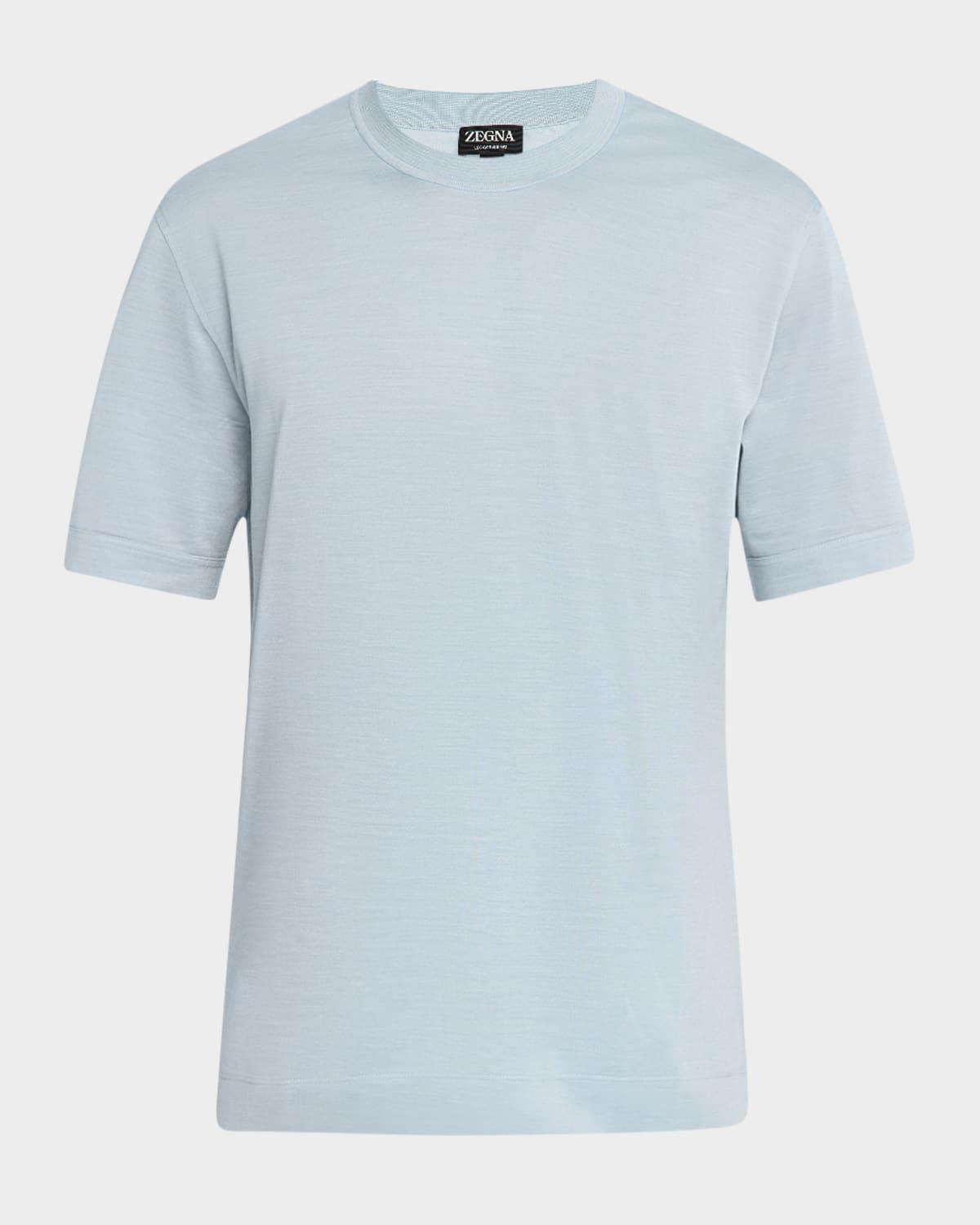 Men's Melange Silk and Cotton Crewneck T-Shirt Product Image