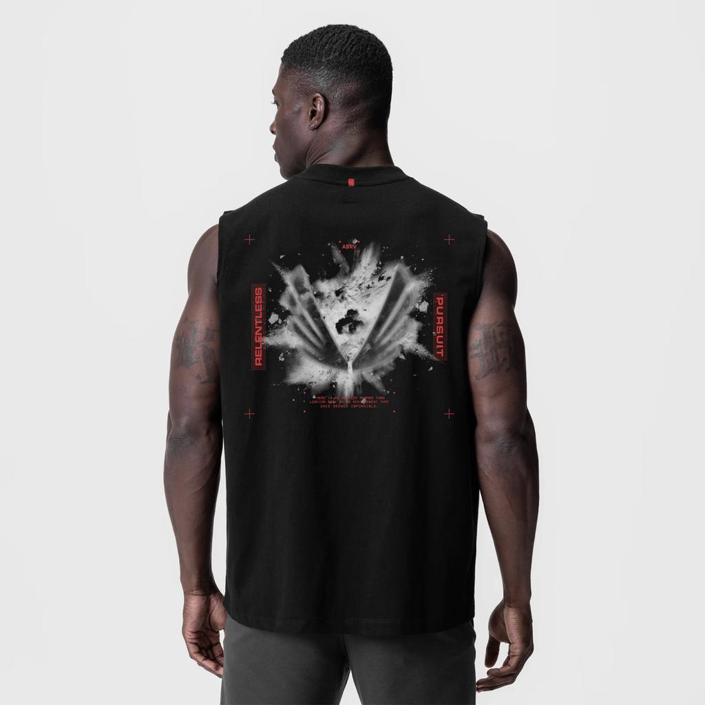 0807. Tech Essential™ Relaxed Cutoff - Black "Blast Radius" Product Image