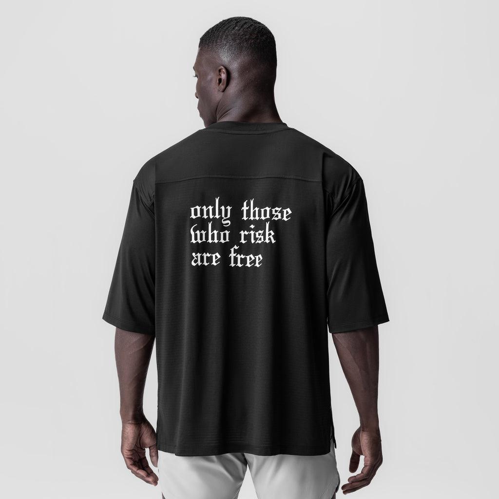 0841. 3D-Lite® 2.0 Lycra® 3/4-Sleeve Oversized Tee - Black "OTWR" Product Image