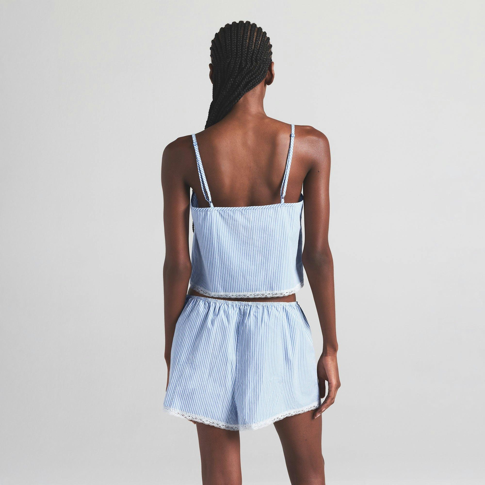 COTTON POPLIN SLEEP CAMI | CADET STRIPE Product Image