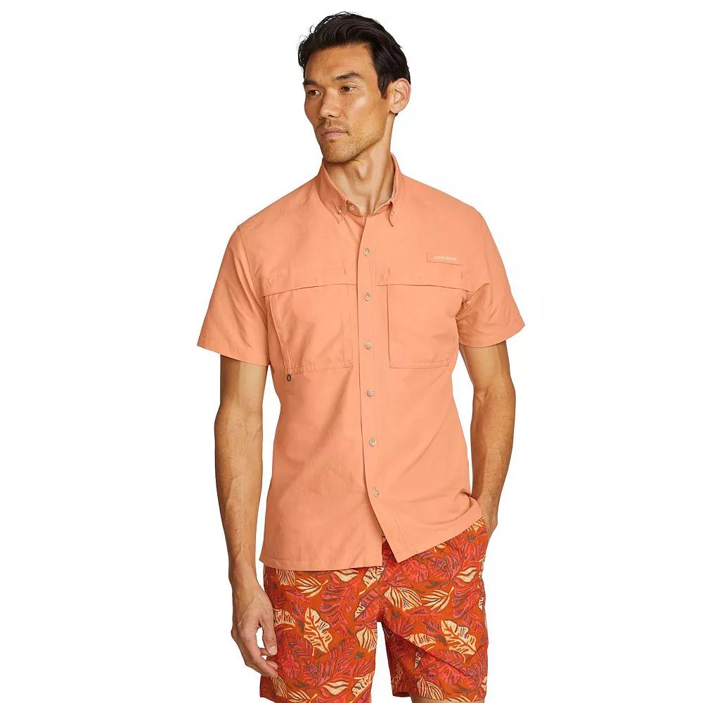 Big & Tall Eddie Bauer Short Sleeve Rainier Ripstop Button-Down Shirt, Men's,  Product Image