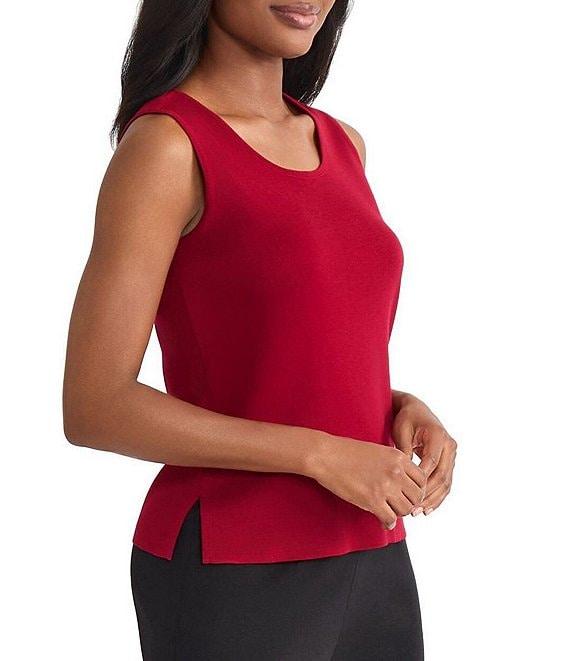 MISOOK Knit Double Scoop Neck Sleeveless Tank Product Image