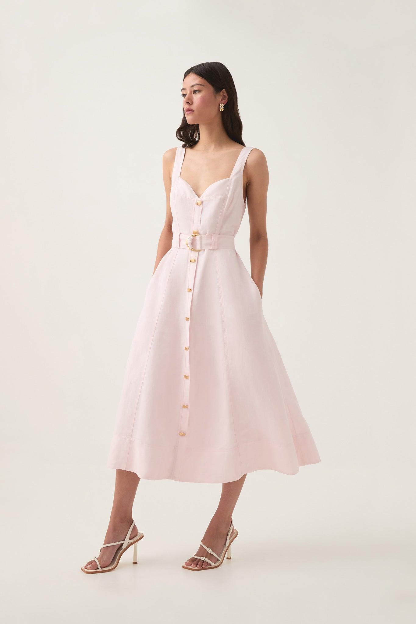 Clay Belted Midi Dress Product Image