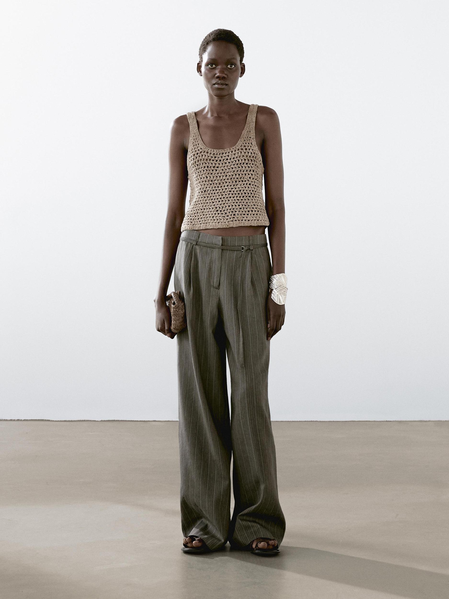 Braided suede leather top Product Image