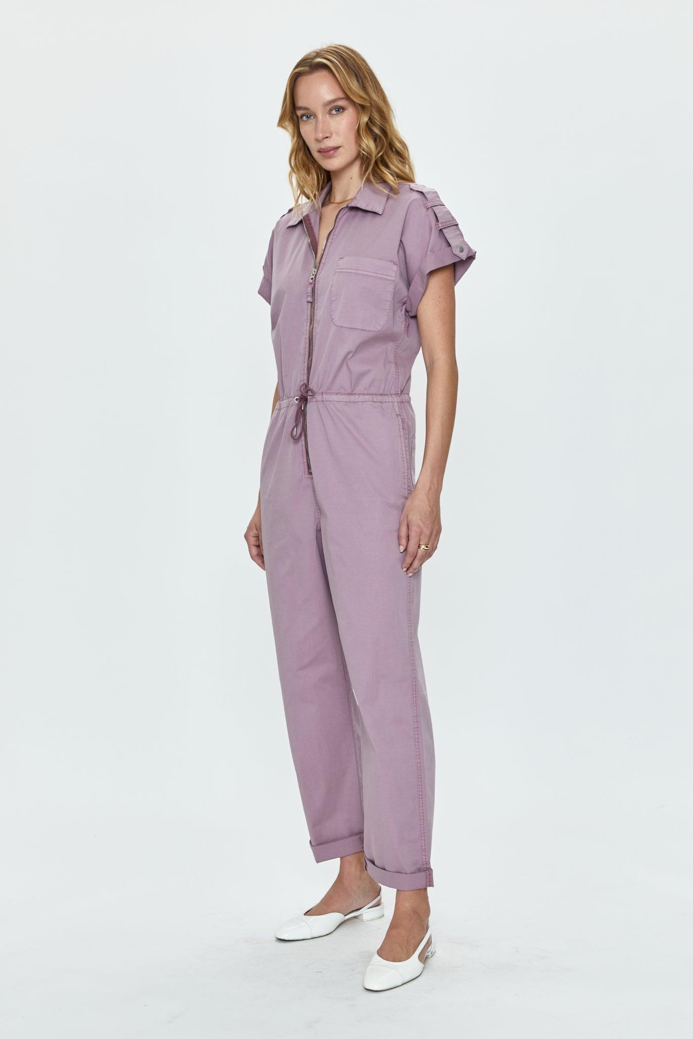 Jordan Zip Front Jumpsuit- Lilac Dust Product Image