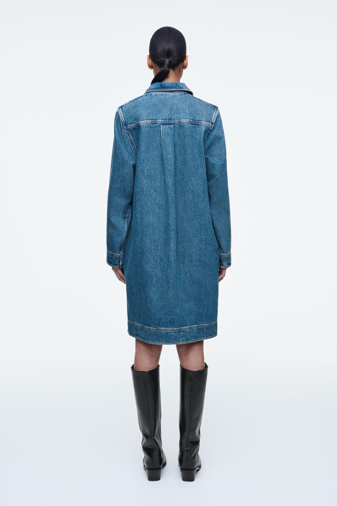 DENIM HALF-ZIP DRESS Product Image