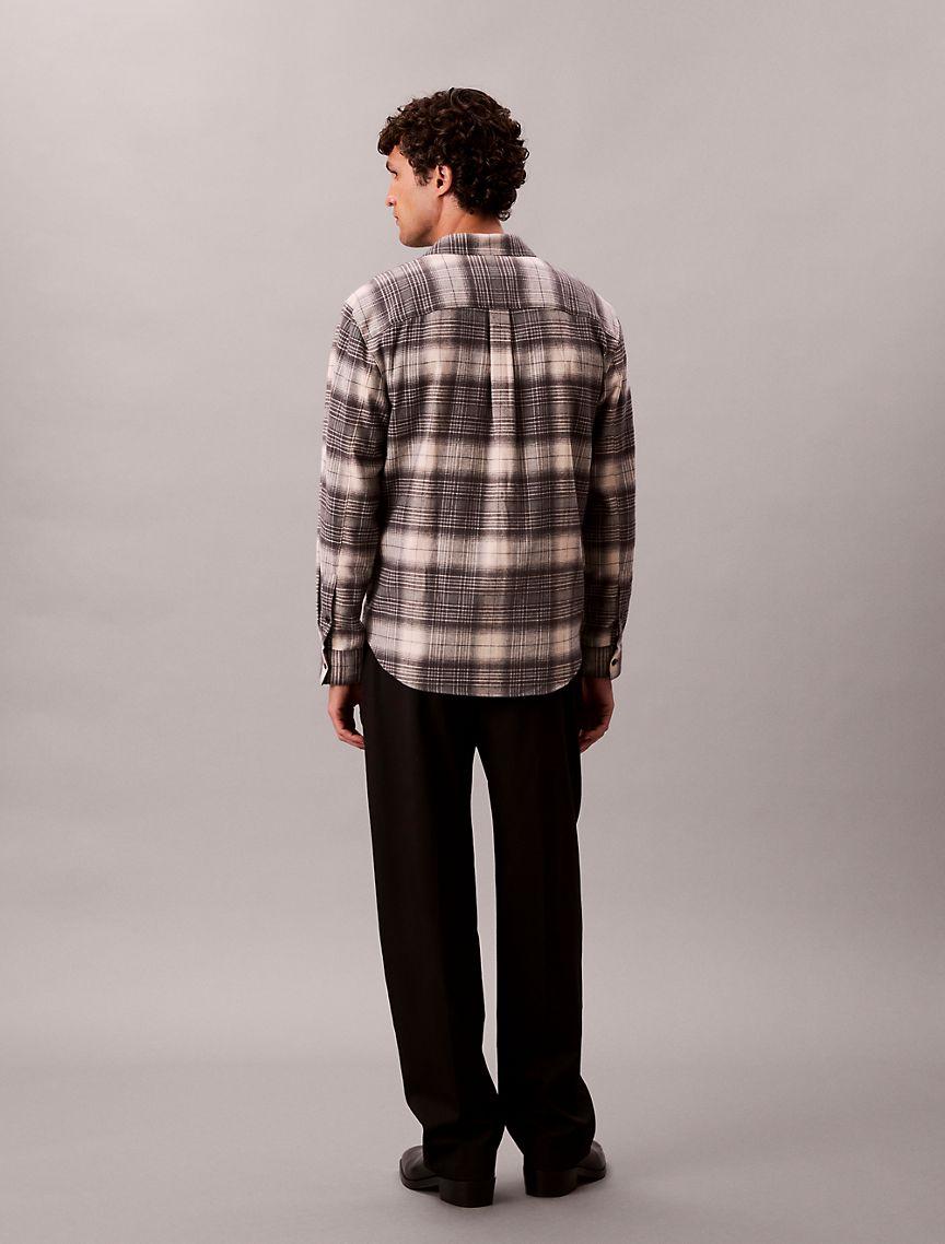 Brushed Plaid Relaxed Button-Down Shirt  Product Image