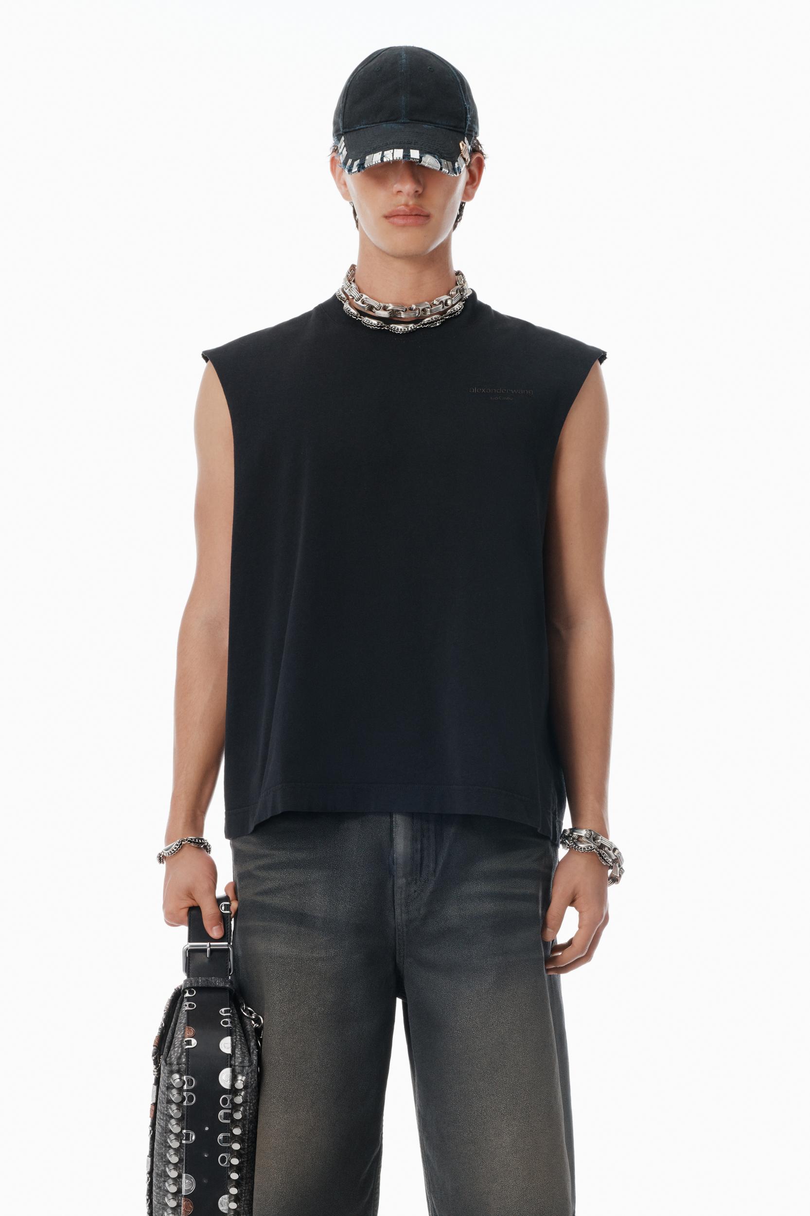 Black Vintage Fade-effect Muscle Tank Product Image