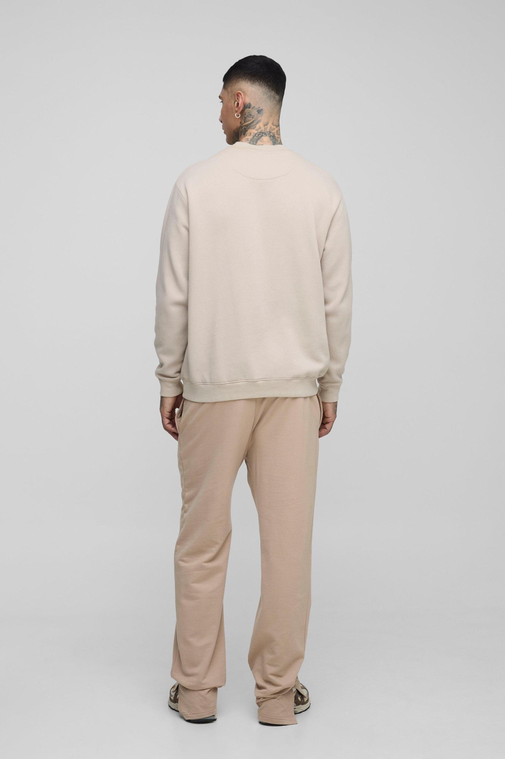 Tall 260GSM Loopback Regular Fit Split Hem Basic Joggers | boohooMAN USA Product Image