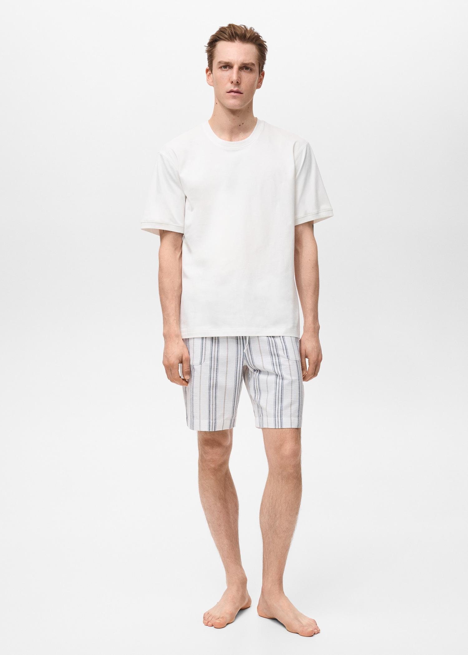 Pack of 100% cotton short pajamas - Men | MANGO USA Product Image