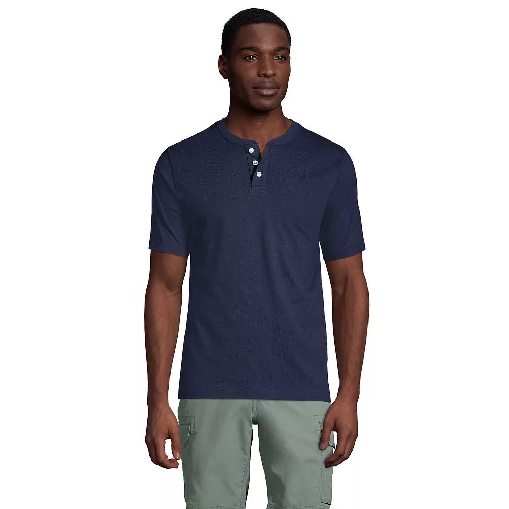 Big & Tall Lands' End Short Sleeve Super-T Henley, Men's,  Product Image