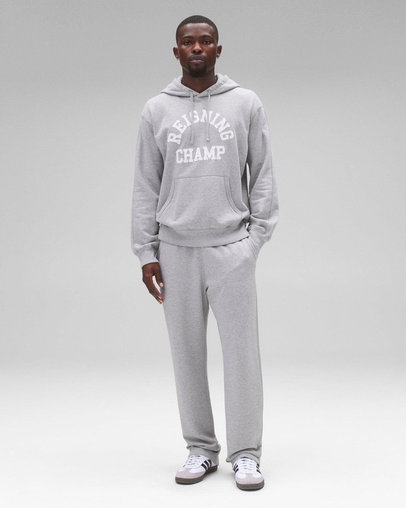 Reigning Champ Migweight Terry Arch Logo Hoodie in Heather Grey Product Image