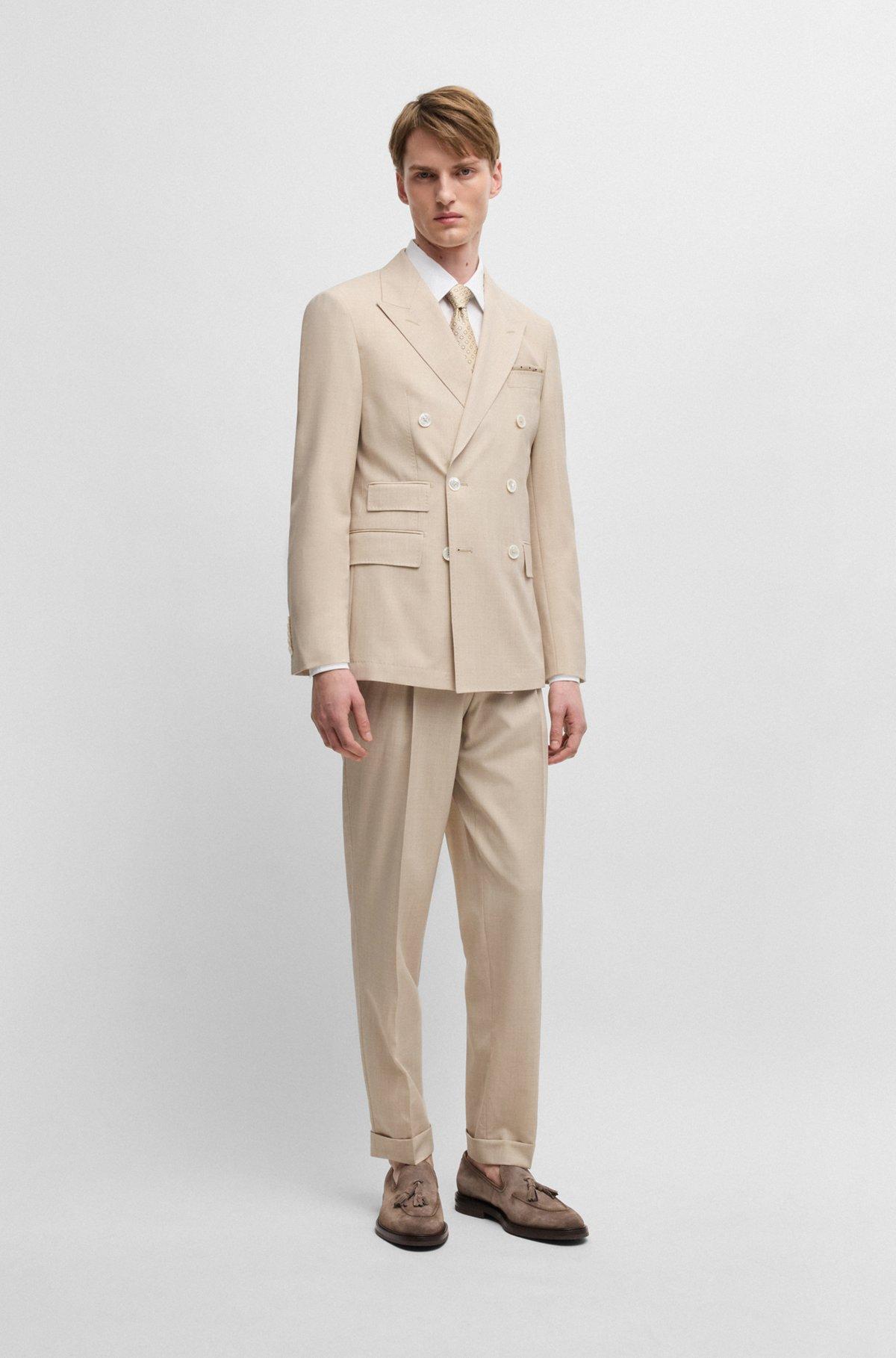 BOSS - Suede loafers with tassel trim - Khaki Product Image