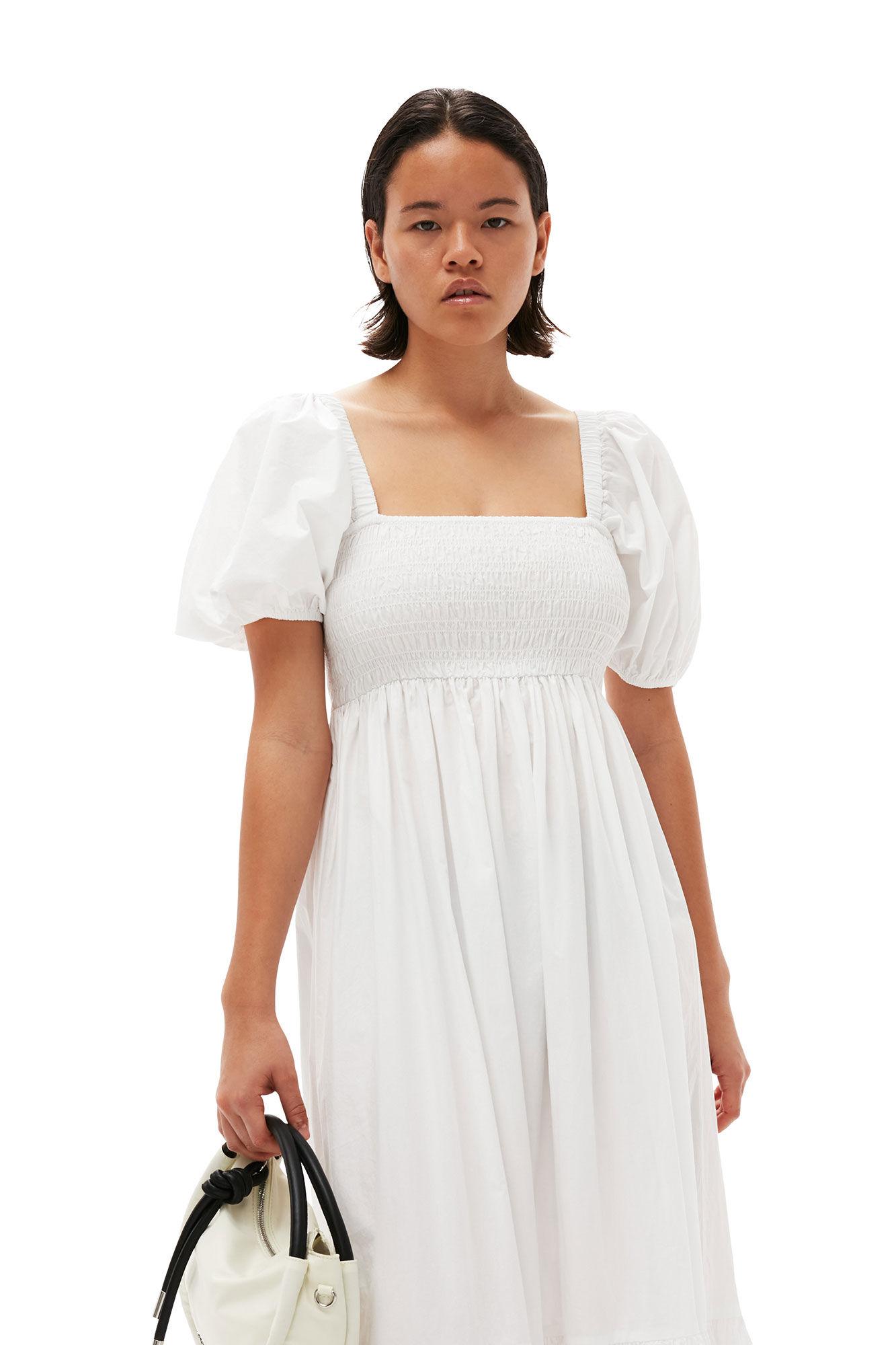 Cotton Poplin Smock Maxi Dress Product Image