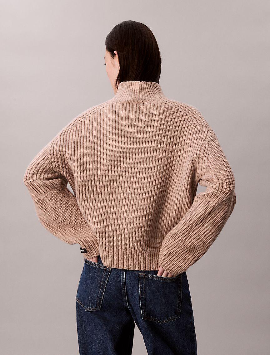 Rib Chunky Relaxed Turtleneck Sweater Product Image