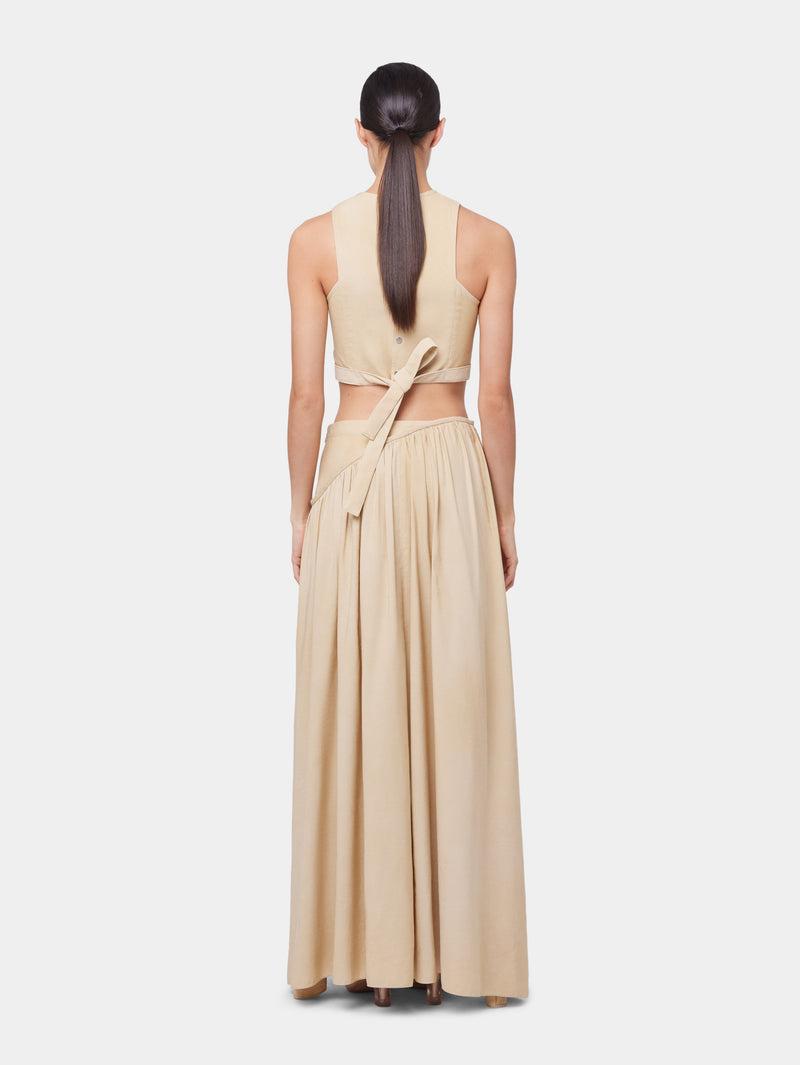 OCHRE LONG SKIRT IN VISCOSE TWILL Product Image