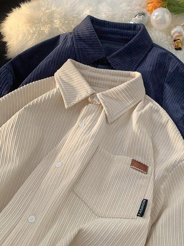 Men's Vintage Corduroy Long Sleeve Shirt Product Image