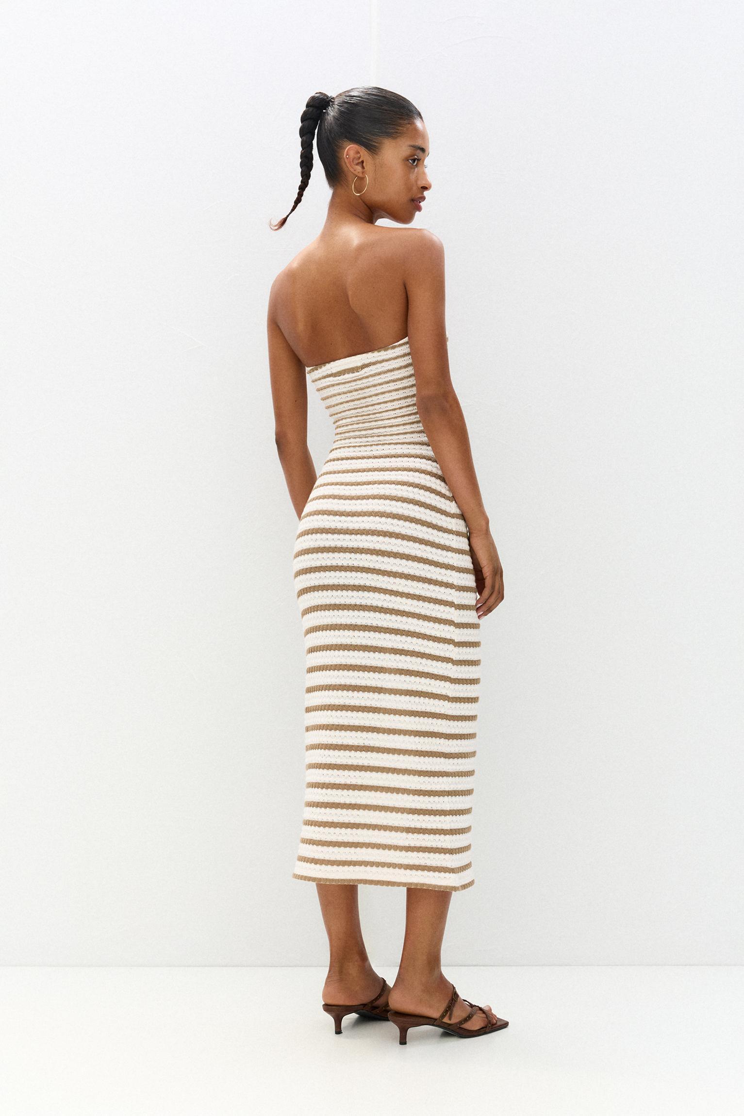 Rustic striped midi dress Product Image