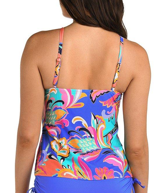 24th & Ocean Solid Mid Rise Adjustable Drawstring Tummy Control Hipster Swim Bottom Product Image