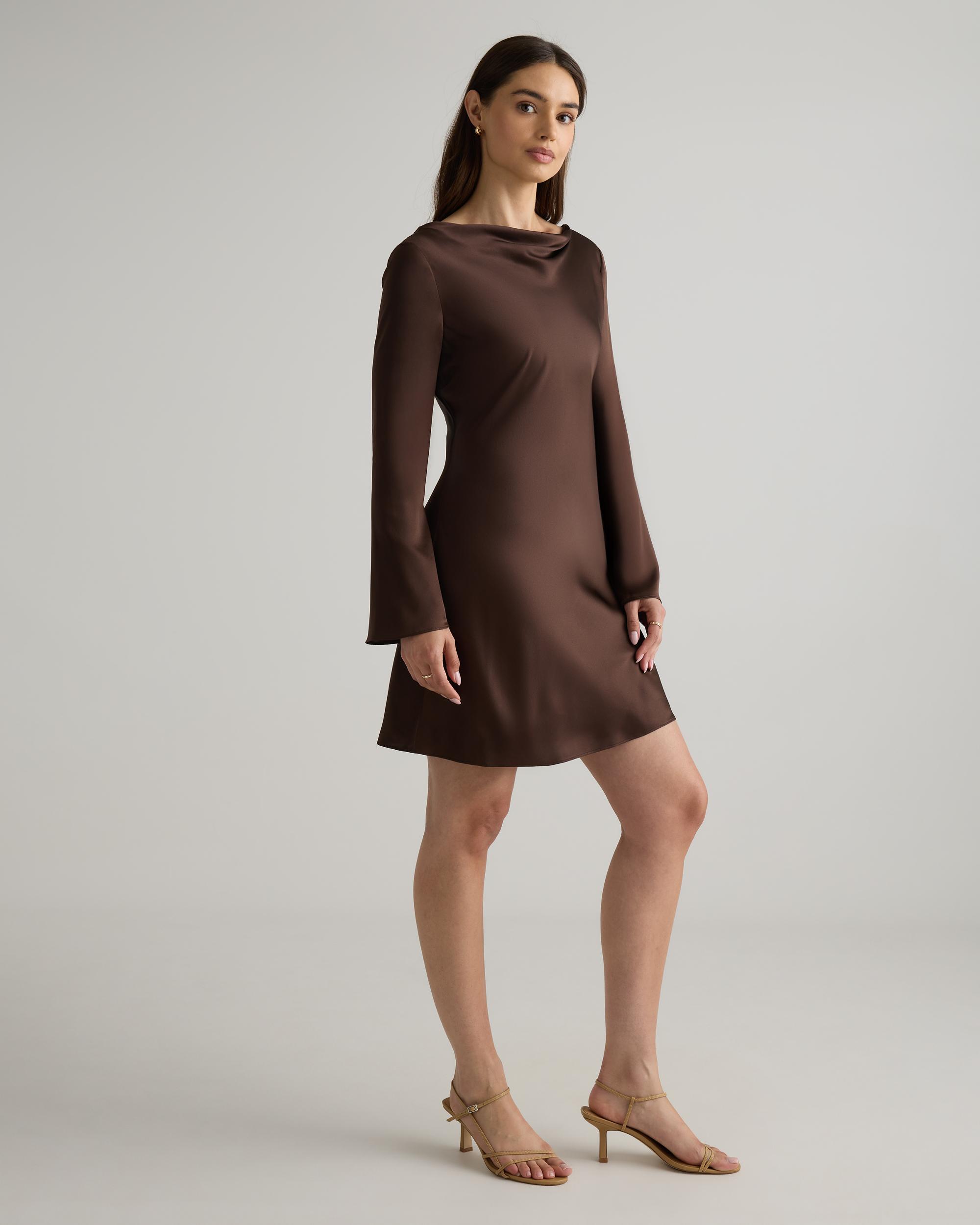Quince | Women's Long Sleeve Mini Dress Size XS, Silk Product Image