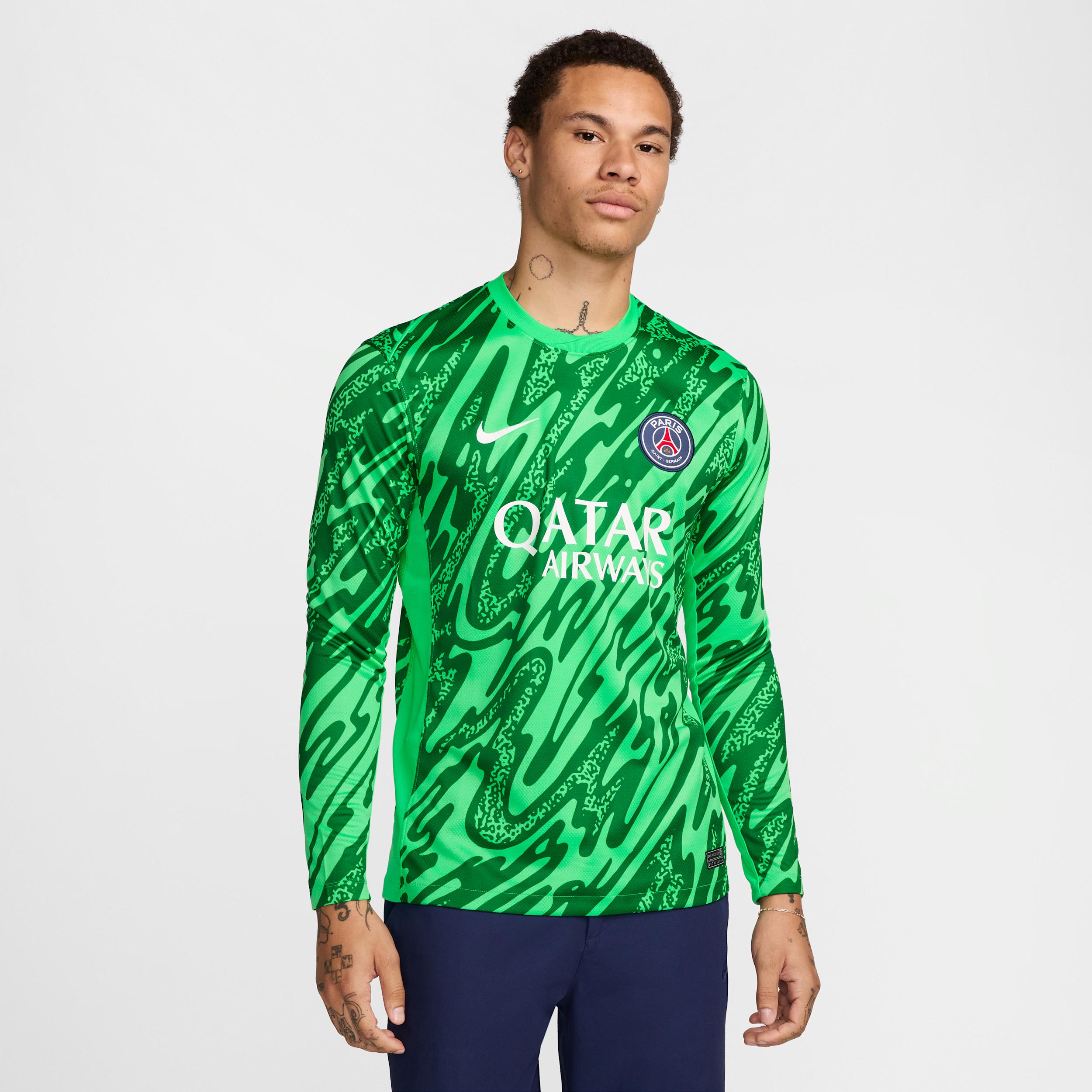 Men's Nike Green Paris Saint-Germain 2024/25 Goalkeeper Replica Stadium Long Sleeve Jersey,  Product Image