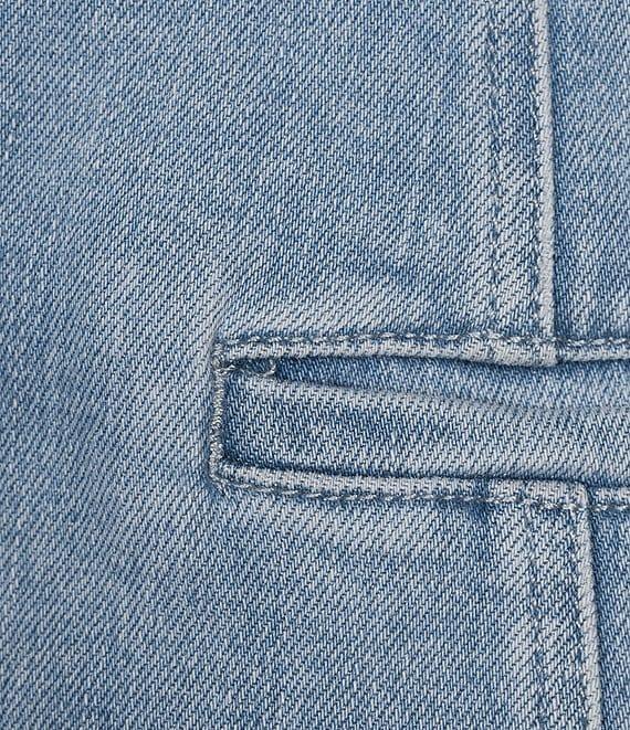 Chelsea & Violet Izzy Denim Notch Collar Button Front Short Sleeve Shirt Dress Product Image