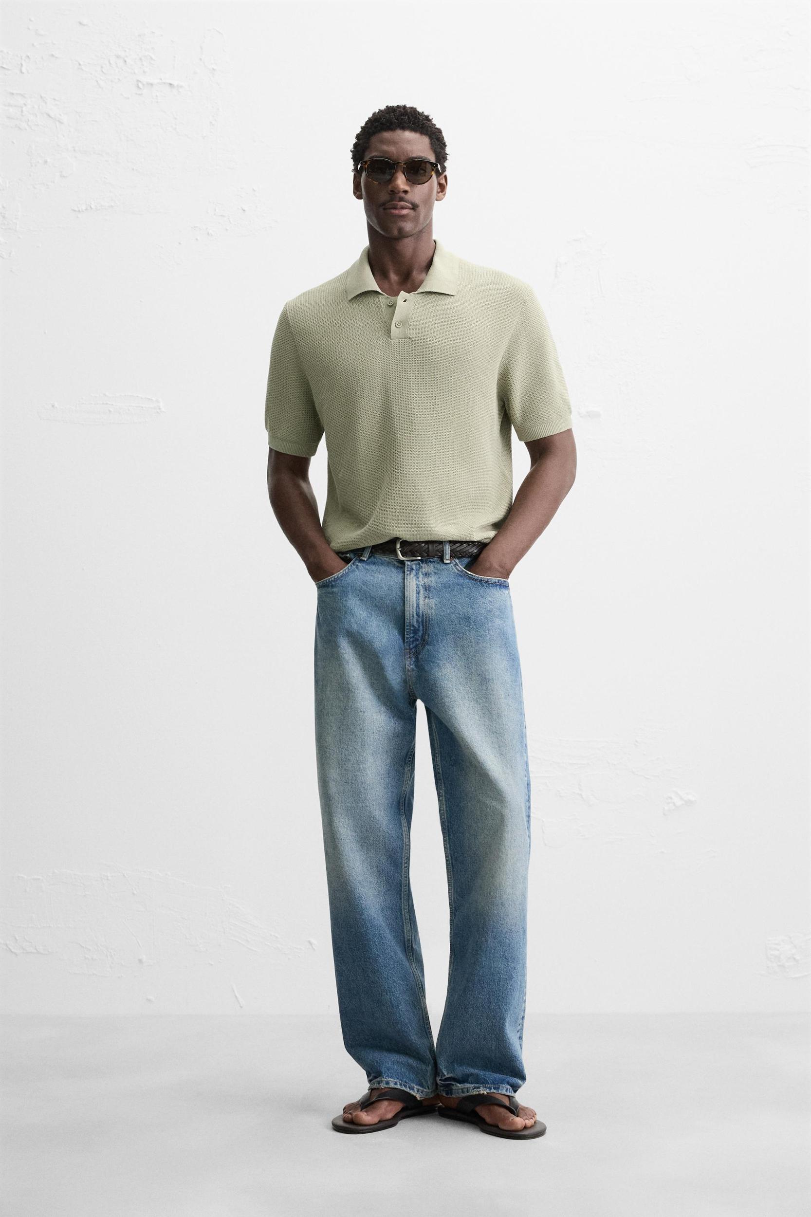 TEXTURED KNIT POLO SHIRT Product Image