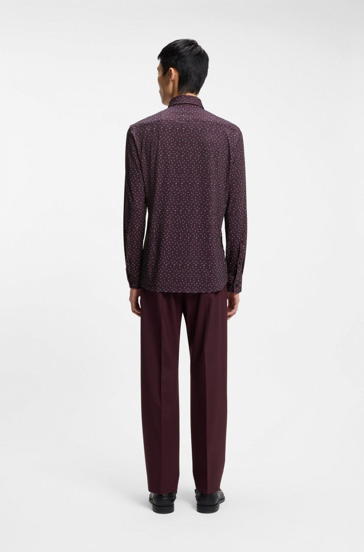 Printed slim-fit shirt in performance-stretch jersey Product Image