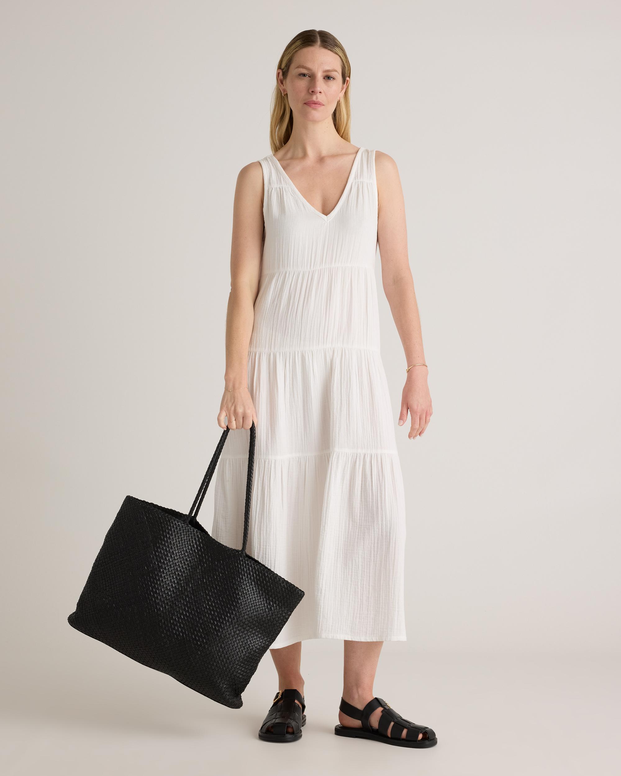Quince | Women's Gauze Tiered Maxi Dress Organic Cotton Product Image