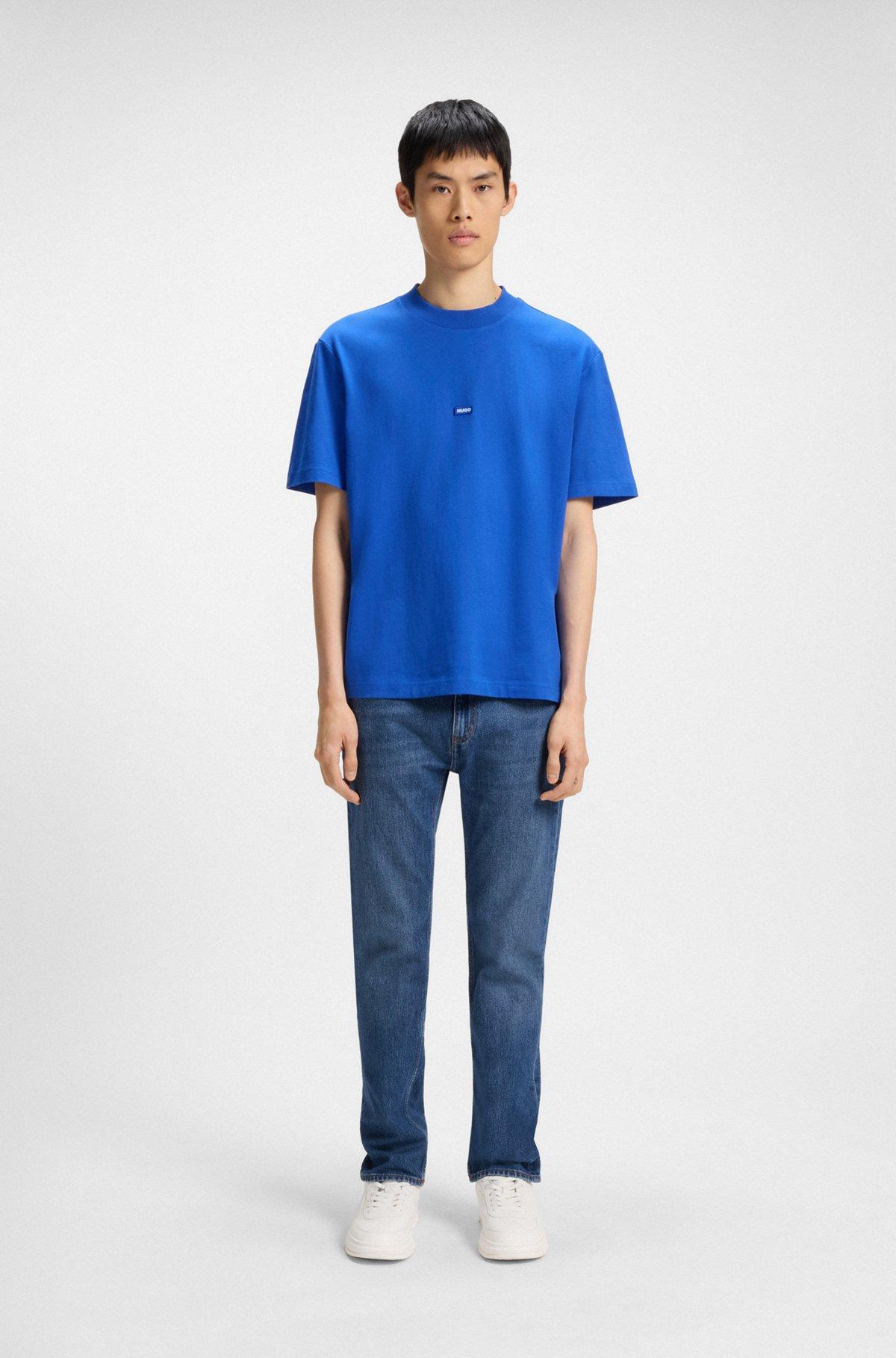 HUGO - Slim-fit jeans in mid-blue stretch denim - Dark Blue Product Image