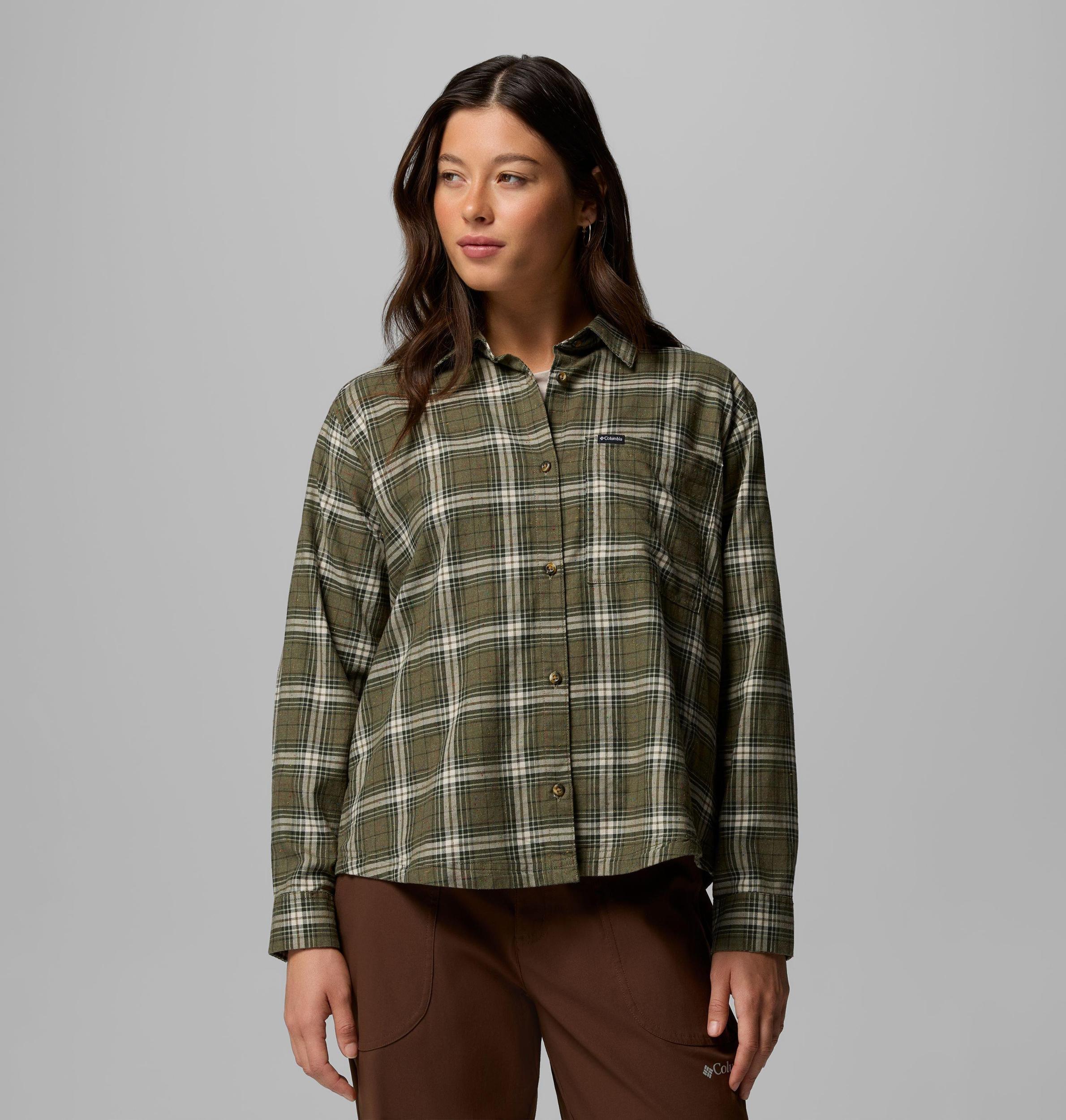 Columbia Womens Blue Point Creek Woven Long Sleeve Shirt- Product Image