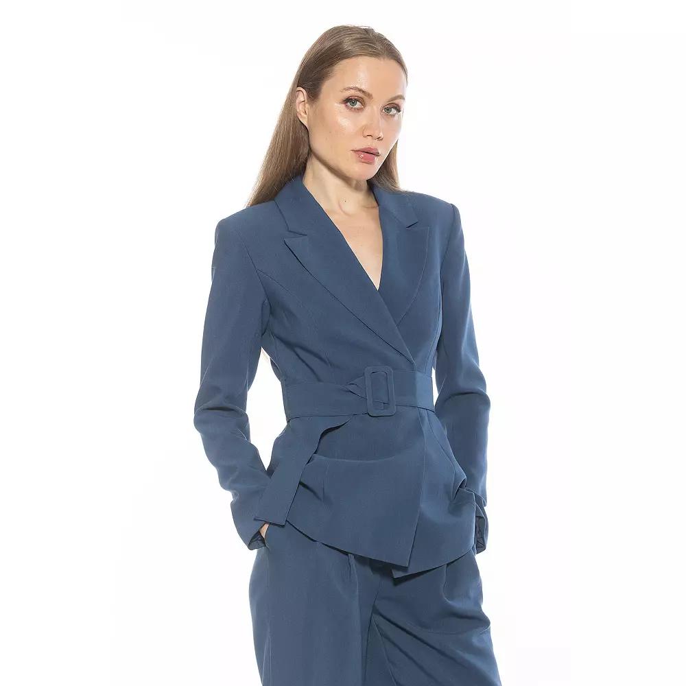 Women's ALEXIA ADMOR Janna Long Sleeve Longline Blazer with Belted Waist,  Product Image